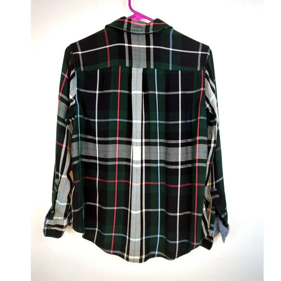 Levi's Boyfriend Fit Plaid Flannel Green, Red, Cream Size Small - Picture 6 of 9